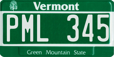 VT license plate PML345