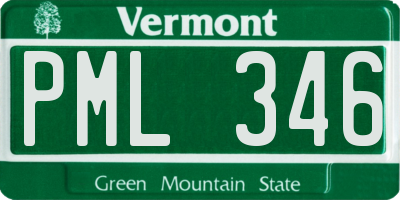 VT license plate PML346
