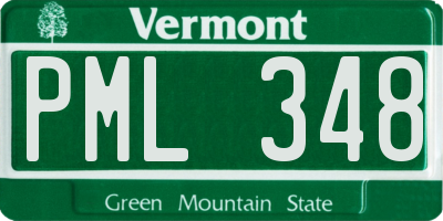 VT license plate PML348