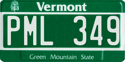VT license plate PML349