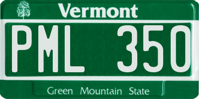 VT license plate PML350