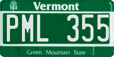 VT license plate PML355