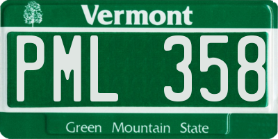 VT license plate PML358