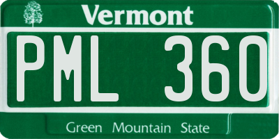 VT license plate PML360