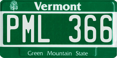VT license plate PML366