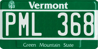 VT license plate PML368