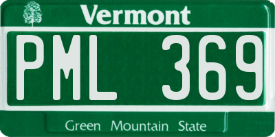 VT license plate PML369
