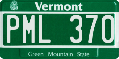 VT license plate PML370