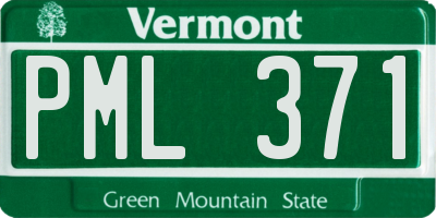 VT license plate PML371
