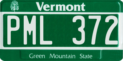 VT license plate PML372