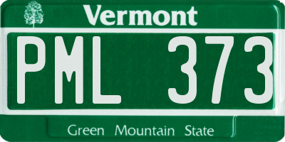 VT license plate PML373