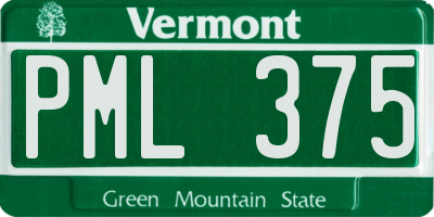 VT license plate PML375