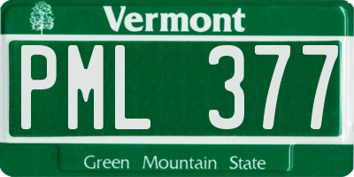 VT license plate PML377
