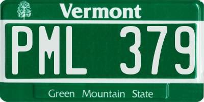 VT license plate PML379