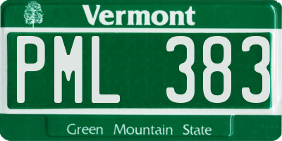 VT license plate PML383