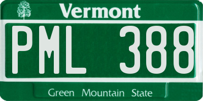 VT license plate PML388