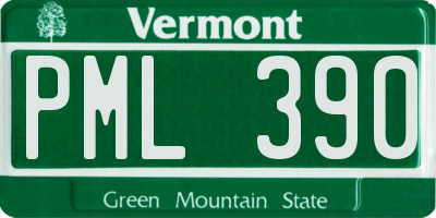 VT license plate PML390