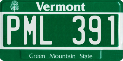 VT license plate PML391