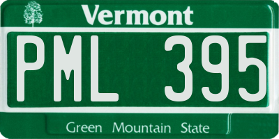 VT license plate PML395