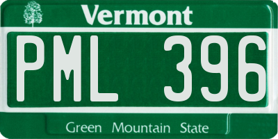VT license plate PML396
