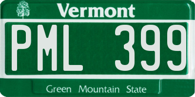 VT license plate PML399
