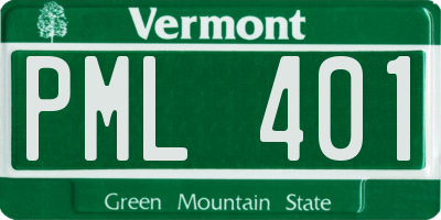 VT license plate PML401