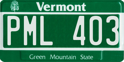 VT license plate PML403