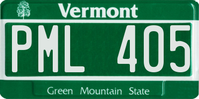 VT license plate PML405