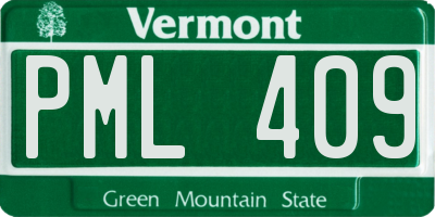 VT license plate PML409