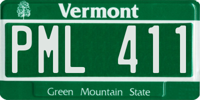 VT license plate PML411