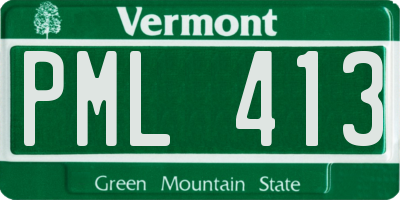 VT license plate PML413