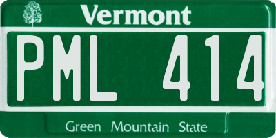 VT license plate PML414