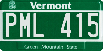VT license plate PML415