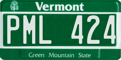 VT license plate PML424