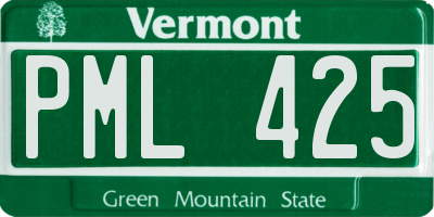 VT license plate PML425