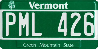 VT license plate PML426