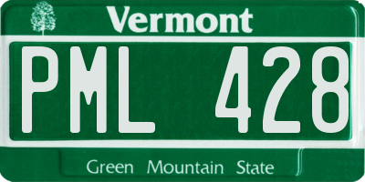 VT license plate PML428