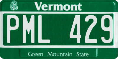 VT license plate PML429