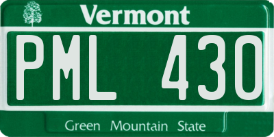 VT license plate PML430