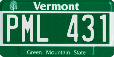 VT license plate PML431