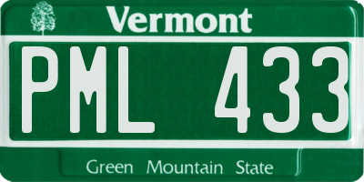VT license plate PML433