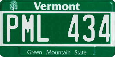 VT license plate PML434