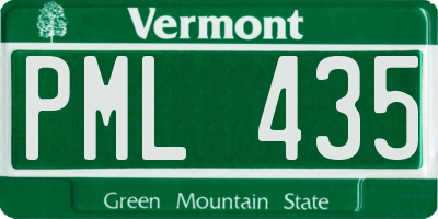 VT license plate PML435