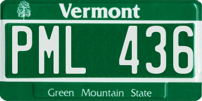VT license plate PML436