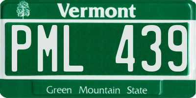 VT license plate PML439