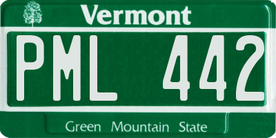 VT license plate PML442