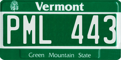 VT license plate PML443