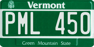 VT license plate PML450