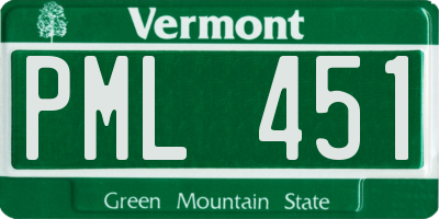 VT license plate PML451