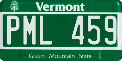 VT license plate PML459
